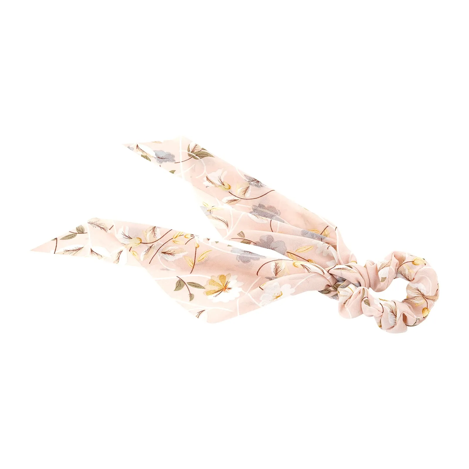 Carya Pale Pink Floral Scarf Scrunchie