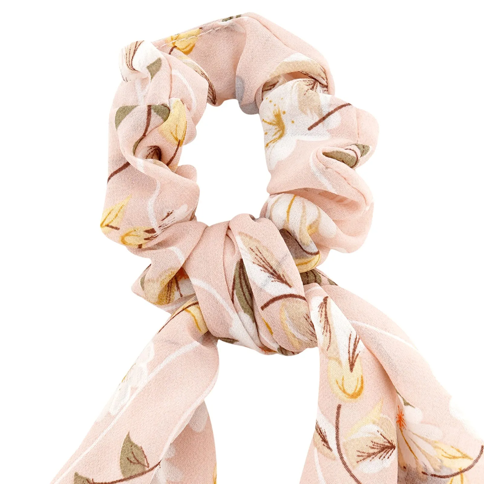 Carya Pale Pink Floral Scarf Scrunchie