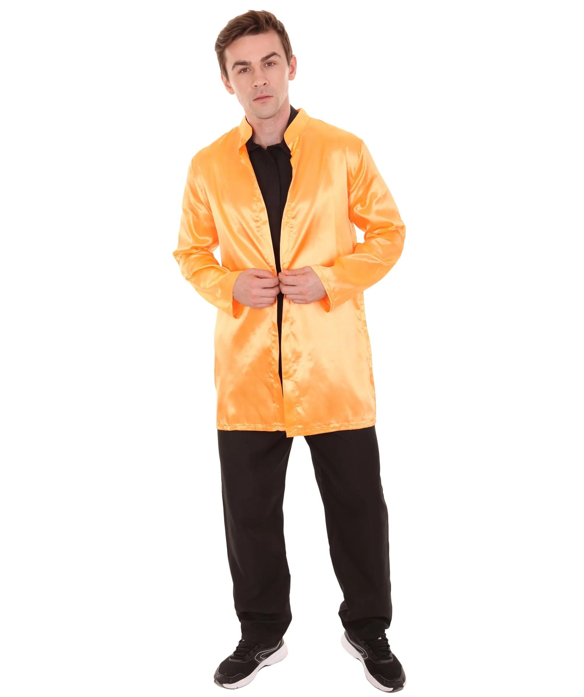 Chinese Traditional Martial Arts Kung Fu Uniform Orange Costume.