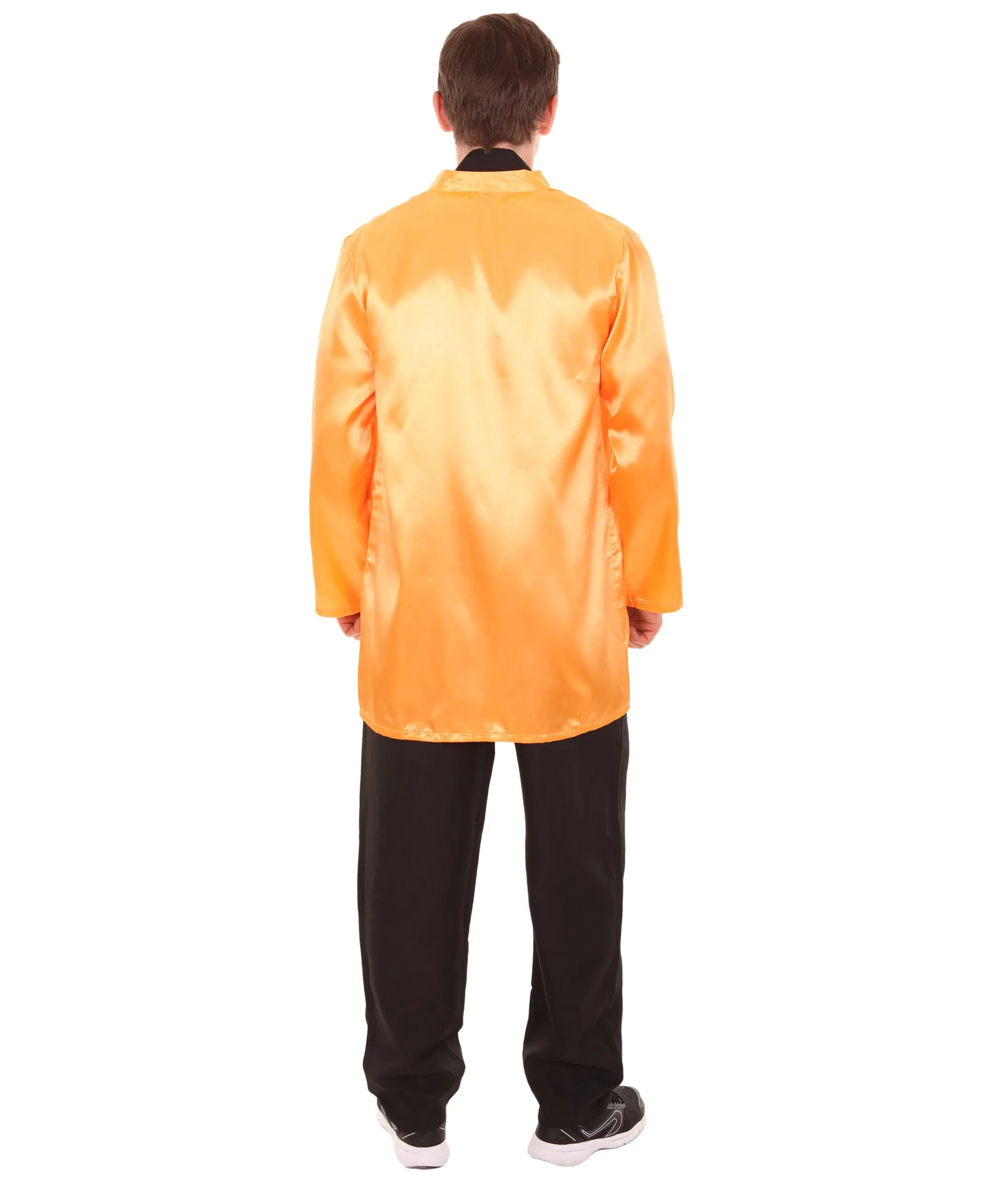 Chinese Traditional Martial Arts Kung Fu Uniform Orange Costume.