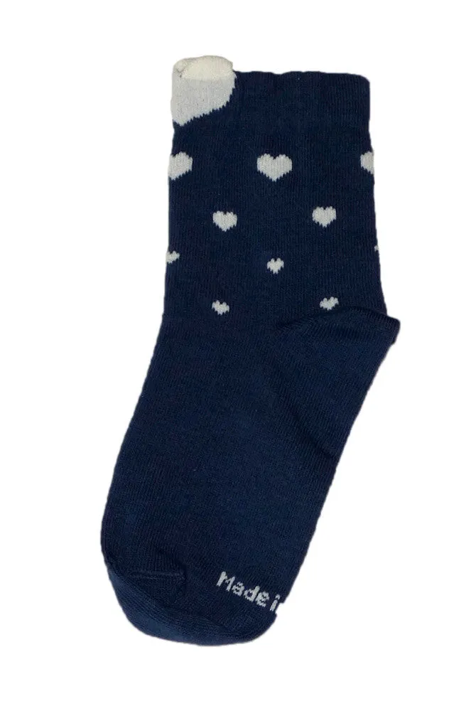 Coccoli Heart Pattern Girls Cotton Socks