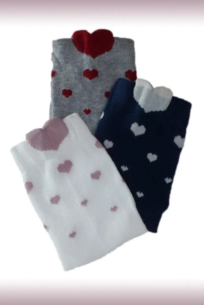 Coccoli Heart Pattern Girls Cotton Socks