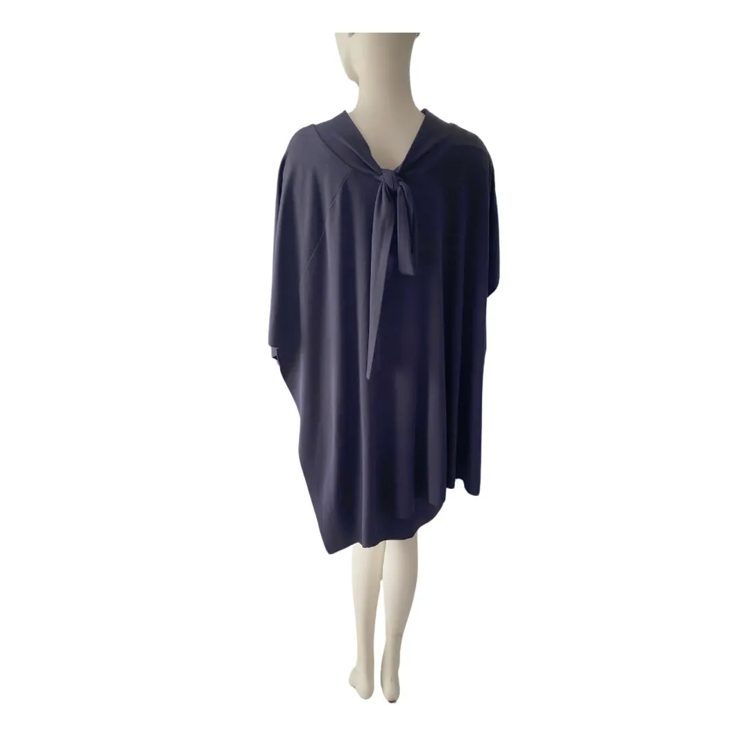 Cos Asymmetric Cape Dress Navy SIZE M