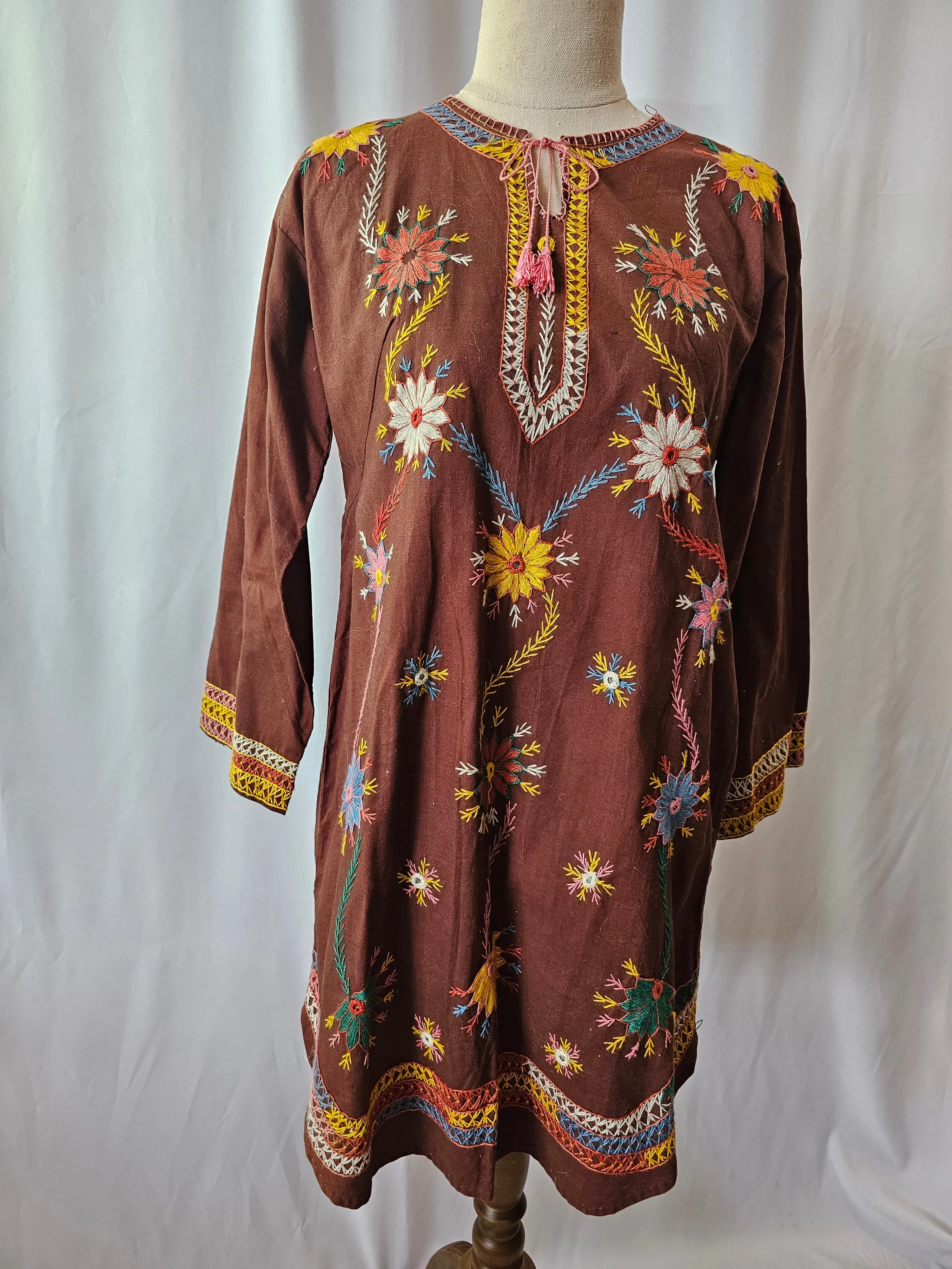 Cotton embroidered Tunic dress S