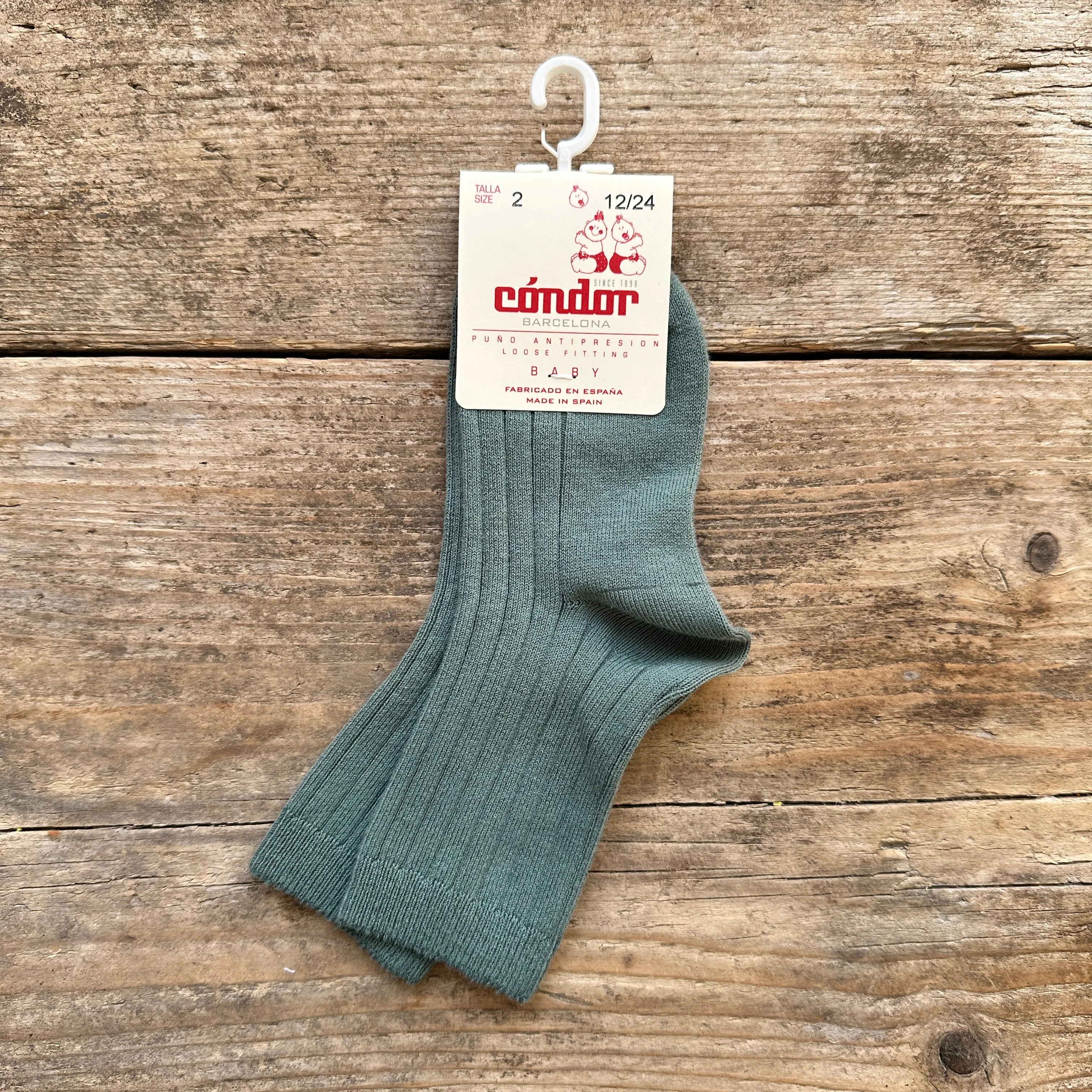 Cotton Rib Ankle Socks | Lichen