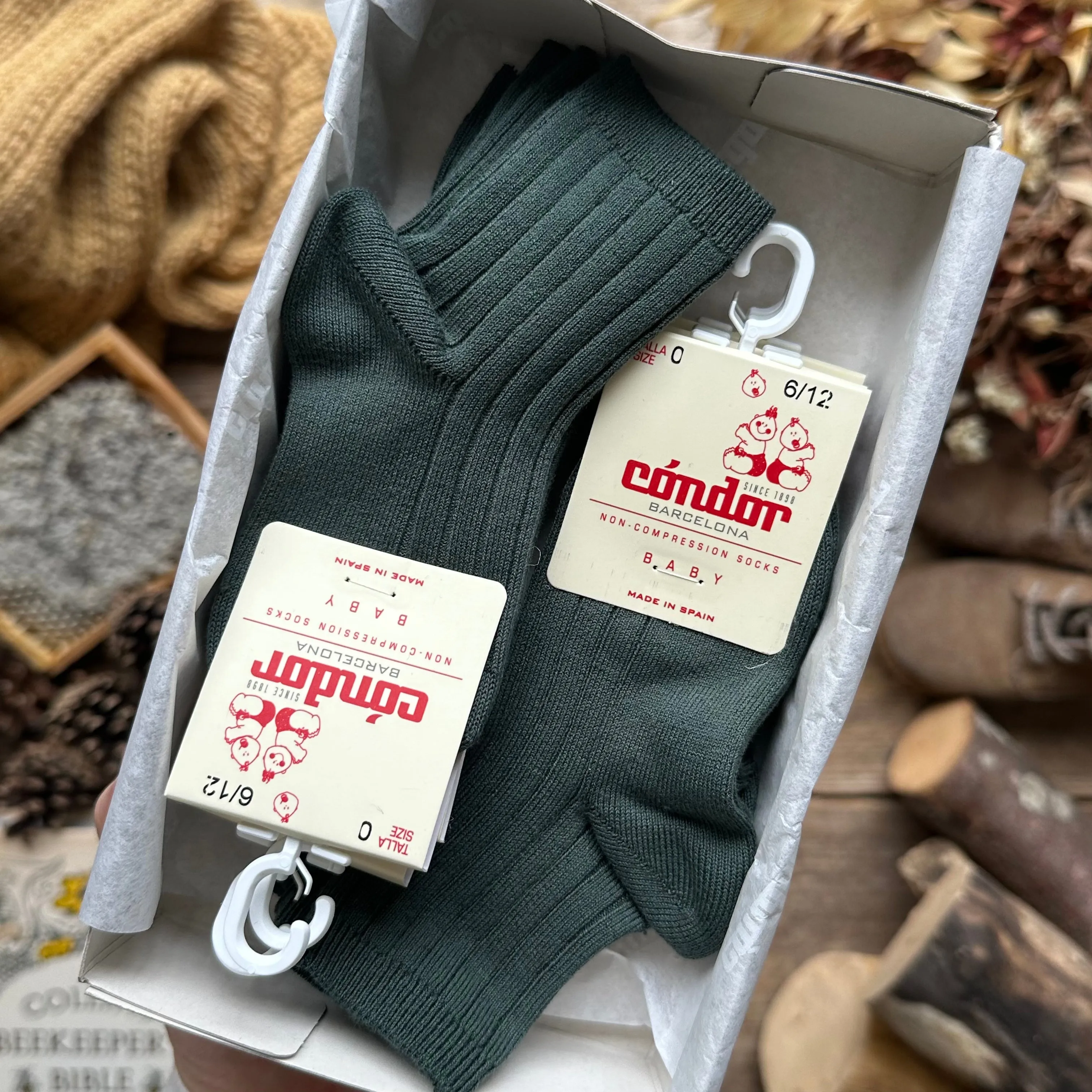 Cotton Rib Ankle Socks | Pine