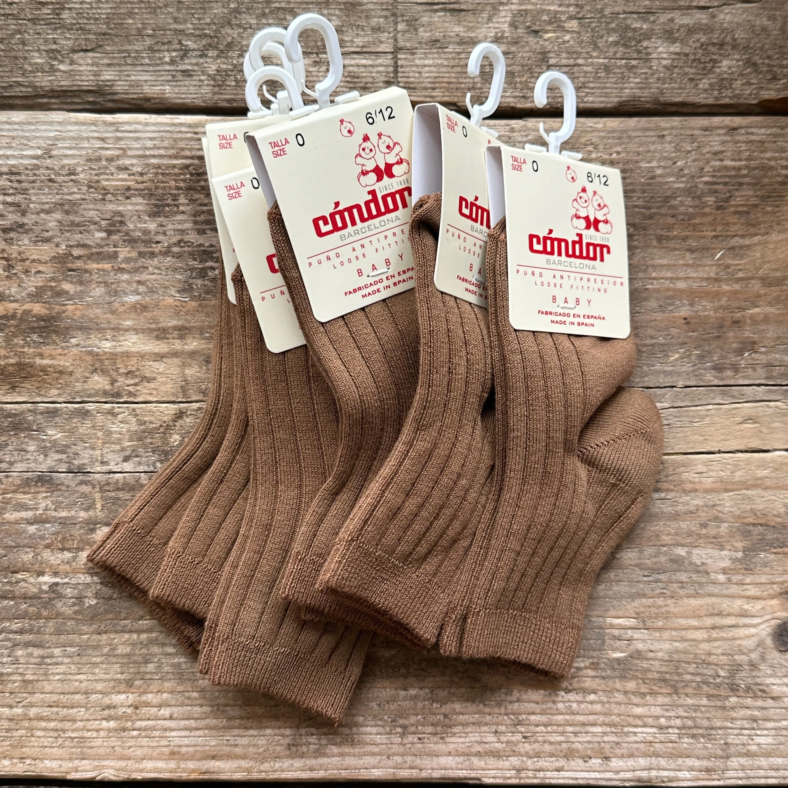 Cotton Rib Ankle Socks | Tabacco