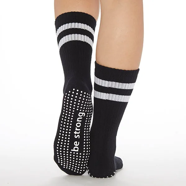 Crew Be Strong Grip Socks (Black/White)