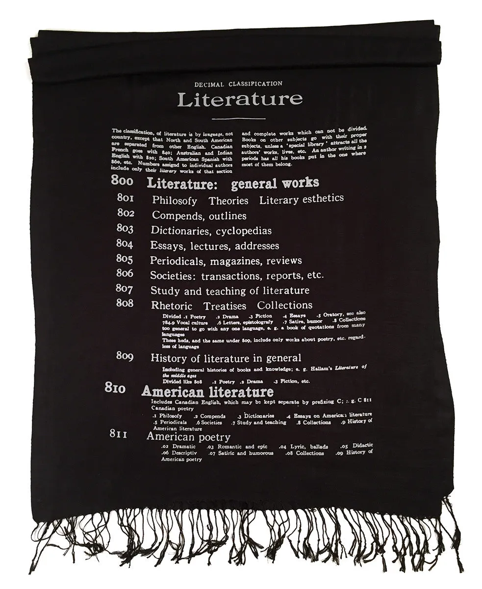 Dewey Decimal Literary Pashmina Scarf