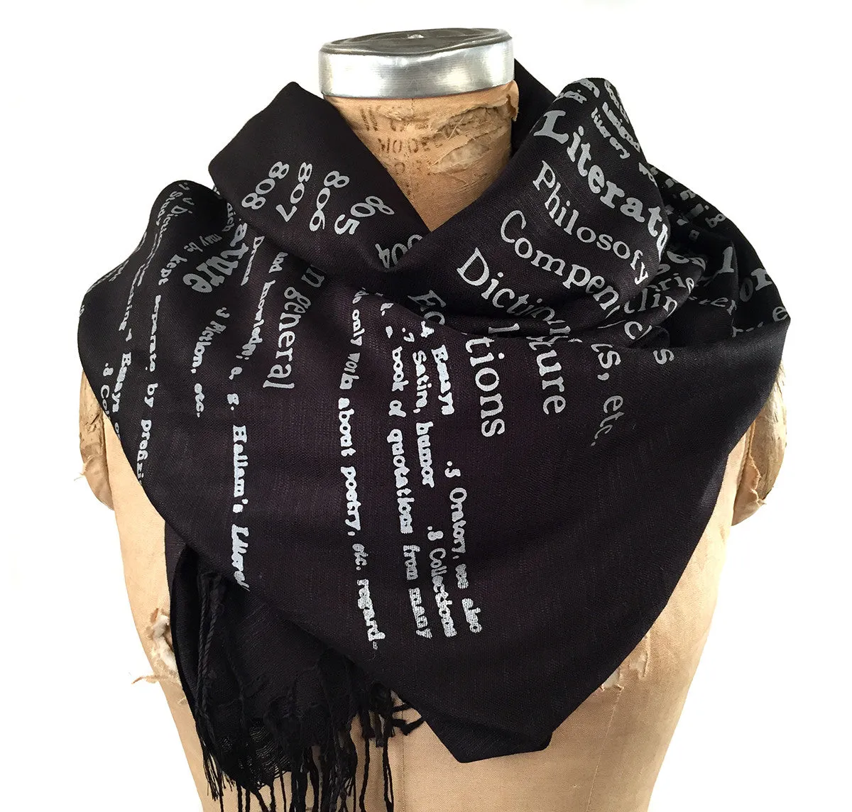 Dewey Decimal Literary Pashmina Scarf