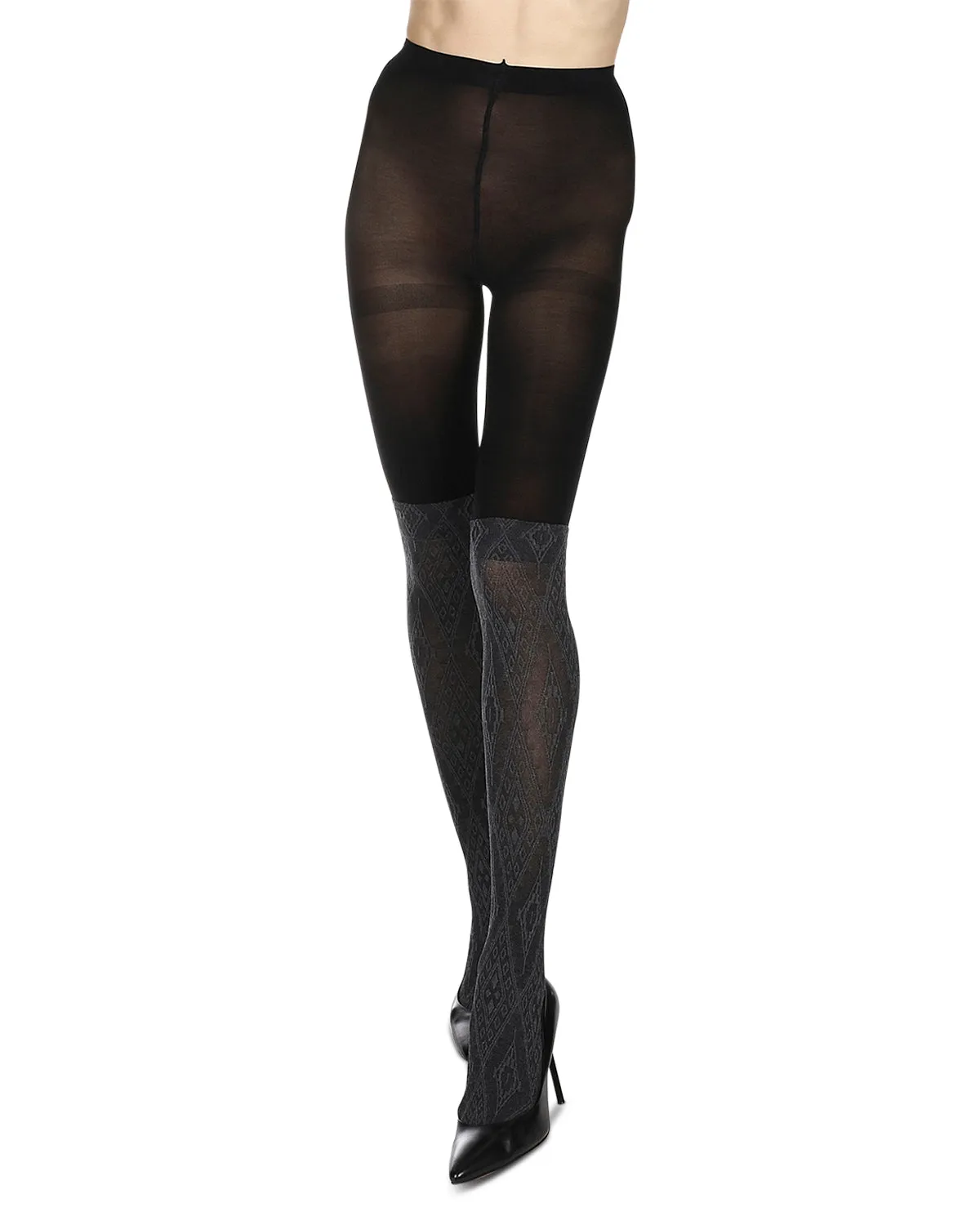 Diamond Stretch Layered-Look Tights