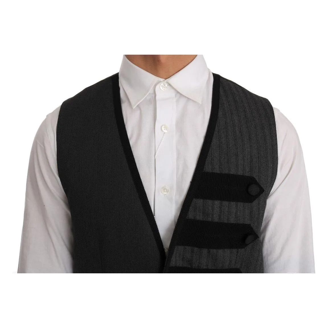 Dolce & Gabbana Elegant Gray Torrero Pattern Formal Vest