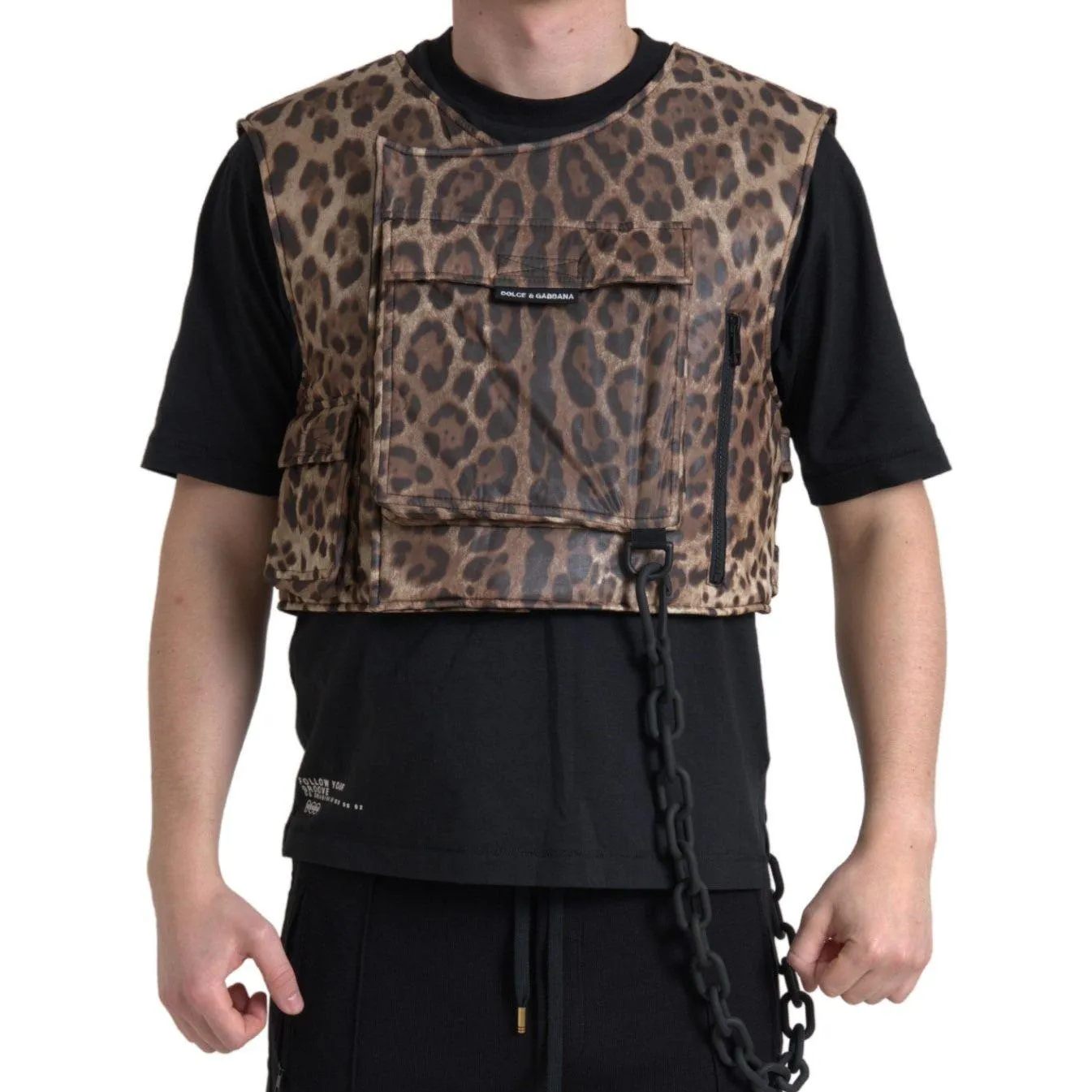 Dolce & Gabbana Silk Leopard Vest Exclusive Sportswear