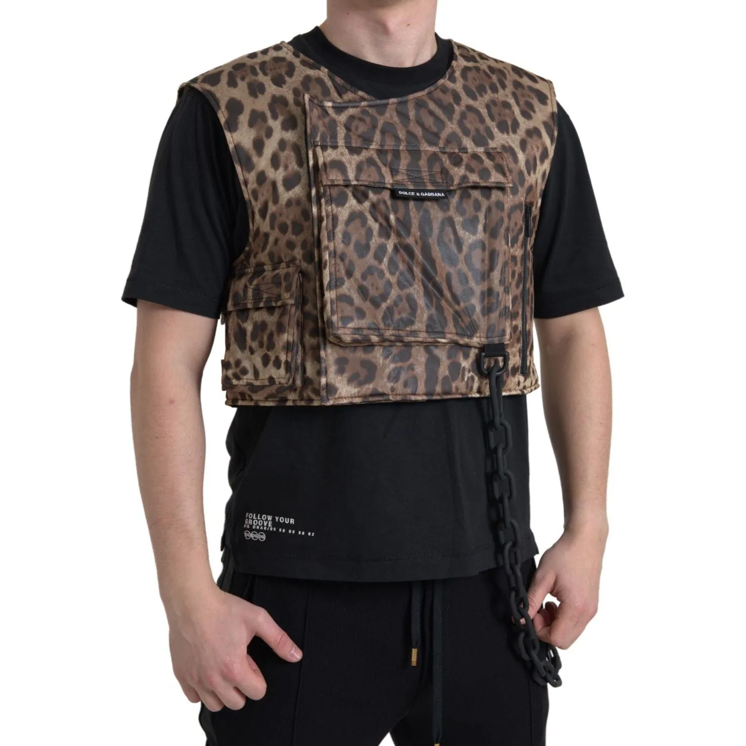 Dolce & Gabbana Silk Leopard Vest Exclusive Sportswear