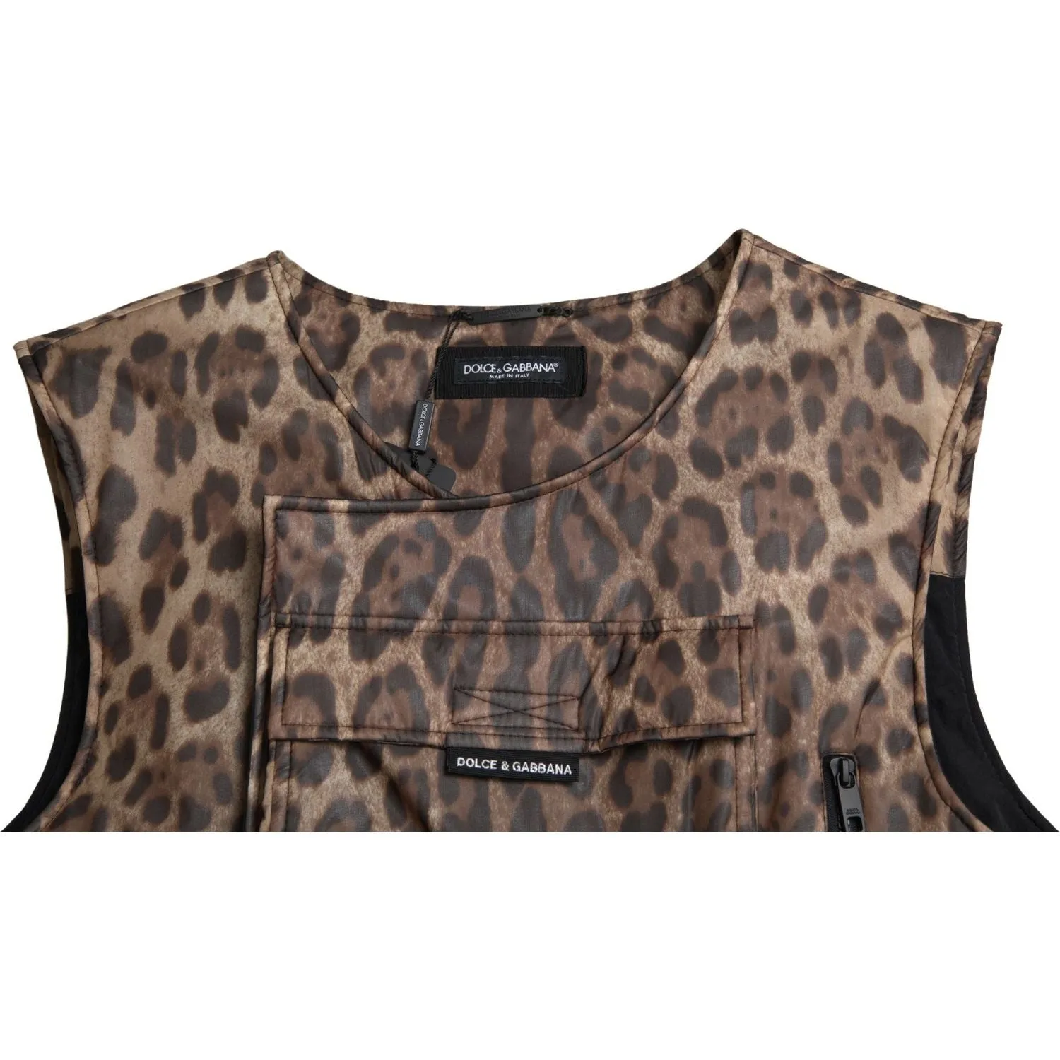 Dolce & Gabbana Silk Leopard Vest Exclusive Sportswear