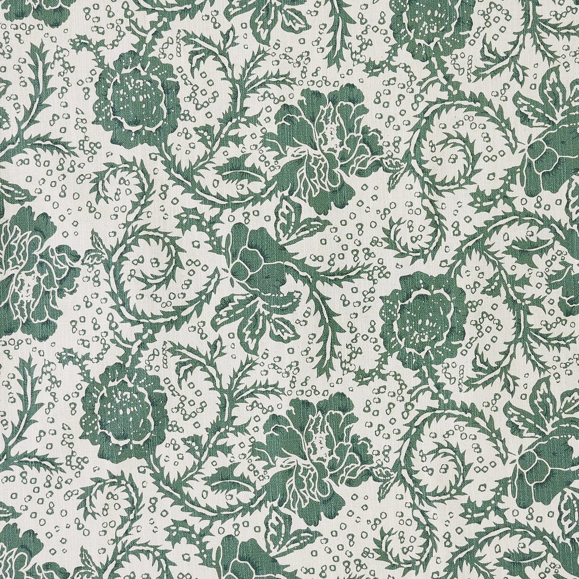 Dorset Green Floral King Bed Skirt 78x80x16