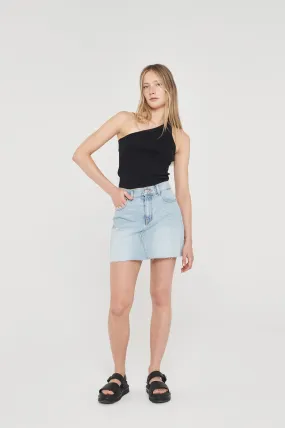 Echo Mini Skirt - Light Blue Jay Raw Hem