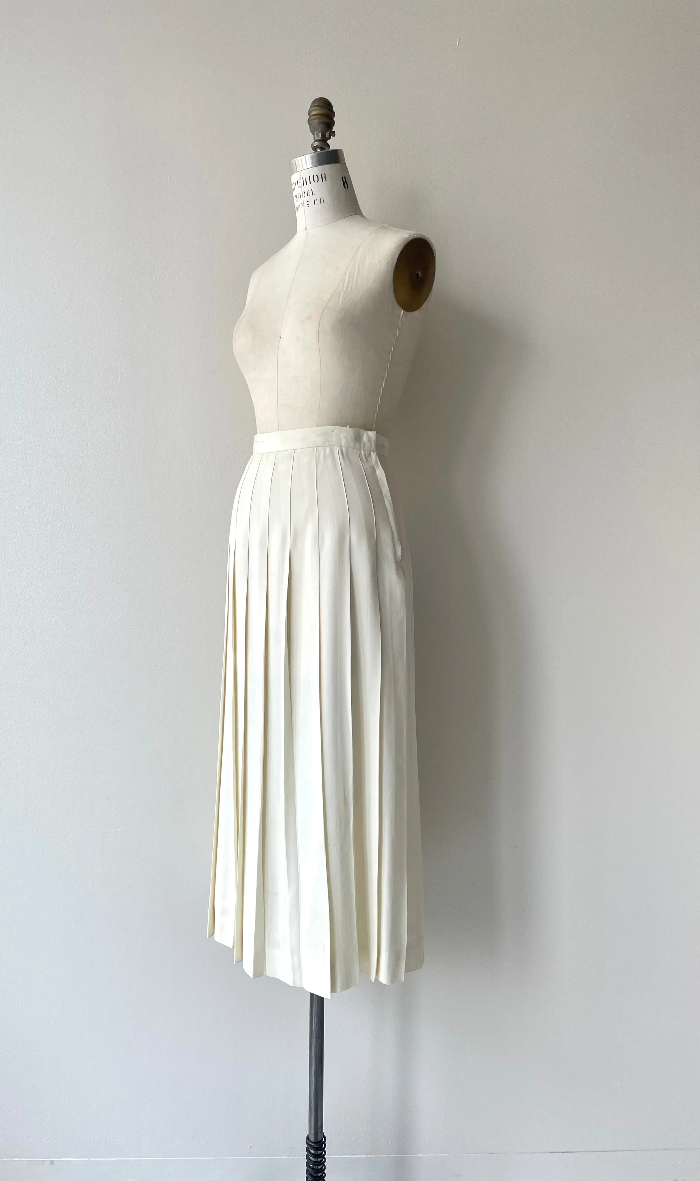 Eggshell Pleated Skirt