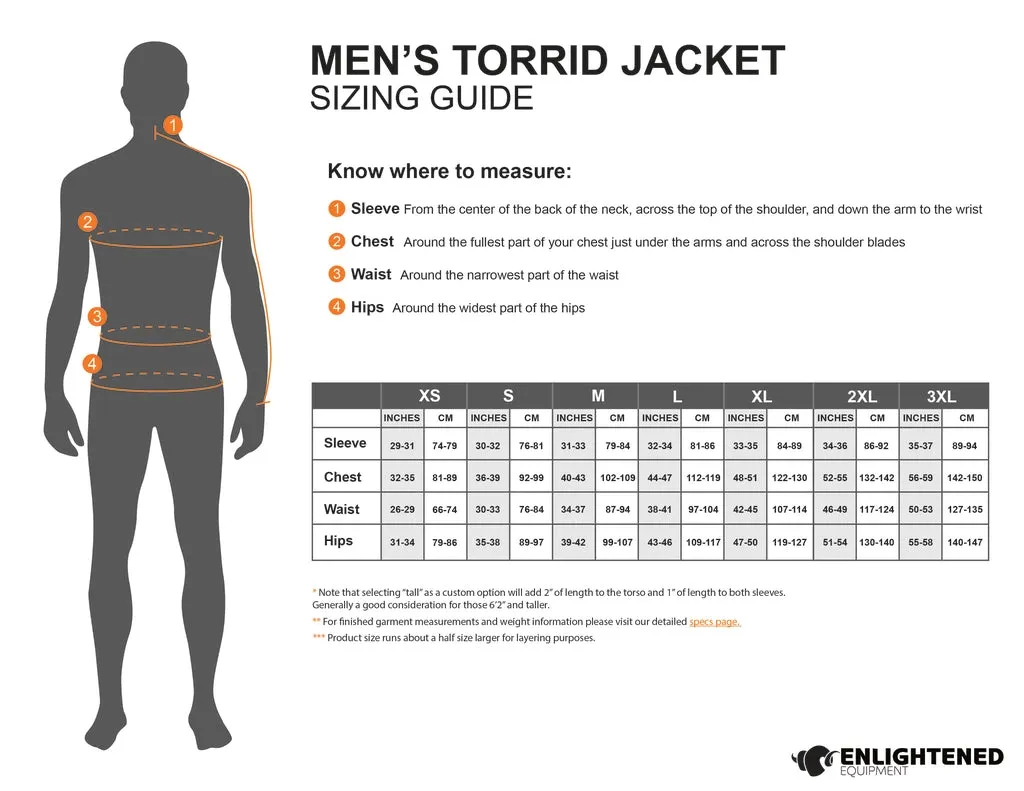 Enlightened Equipment Men's Torrid Apex Insulated Jacket