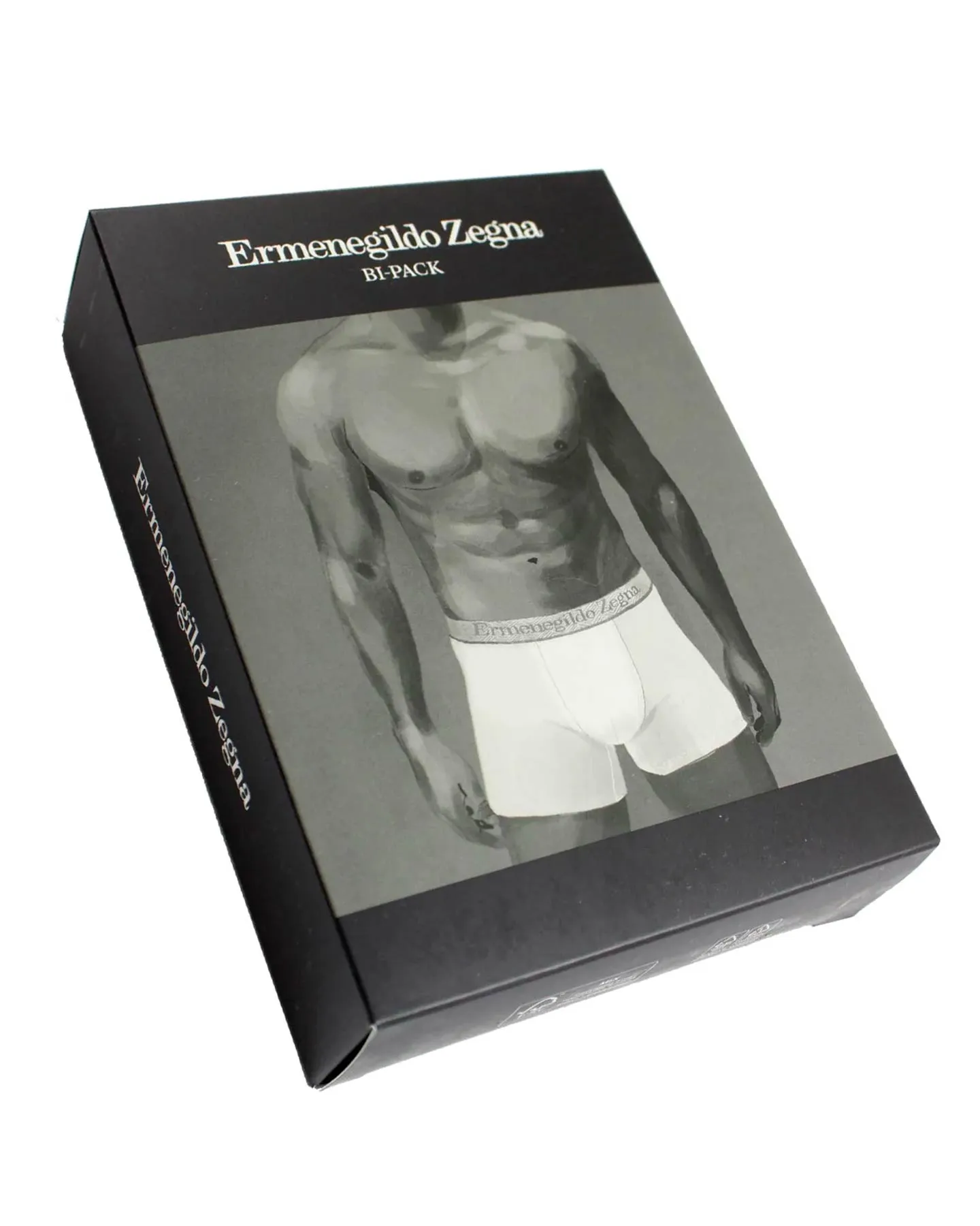 Ermenegildo Zegna Boxer Briefs Gray Men Underwear 2 Pack Stretch Cotton S