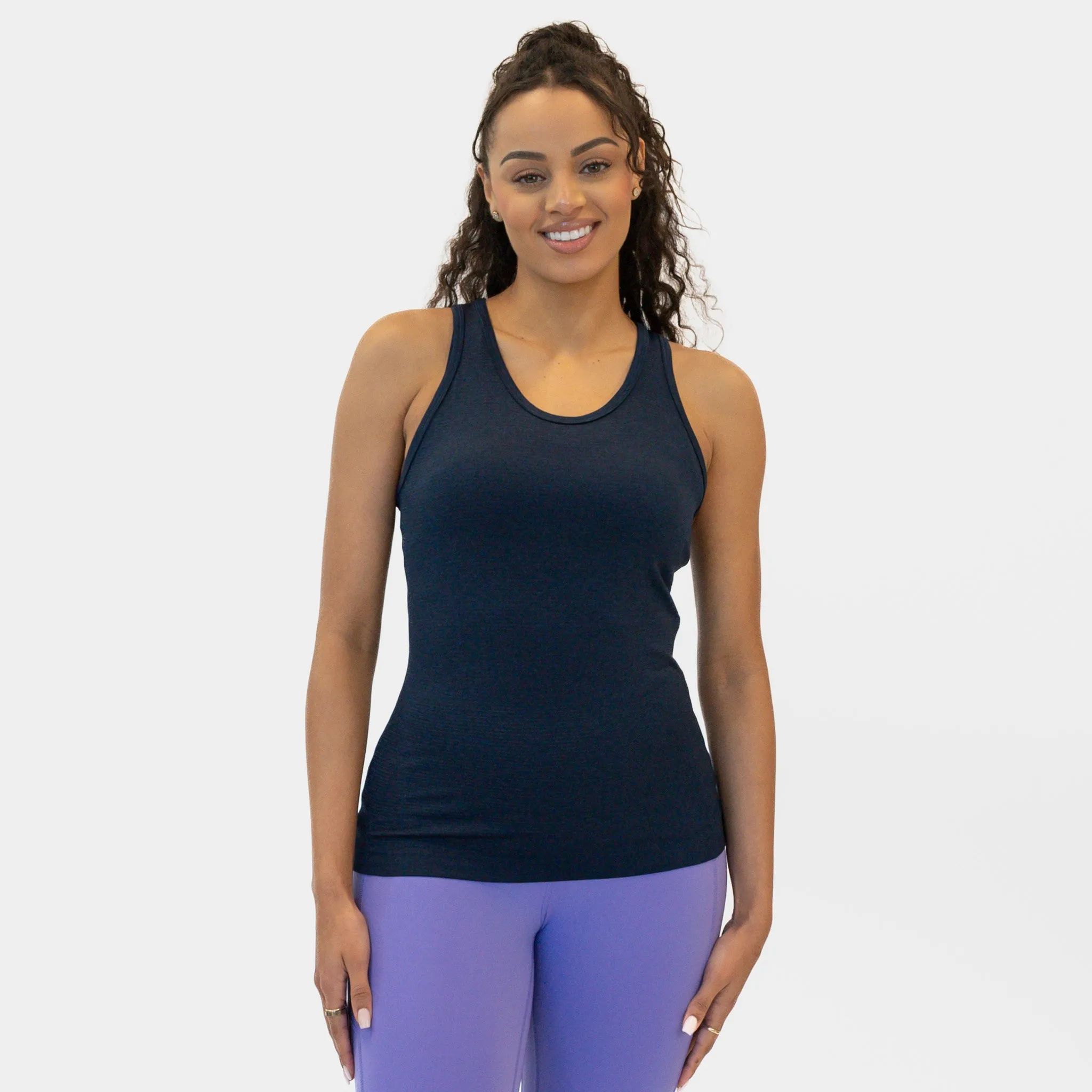 Essential Seamless Long Tank - Navy