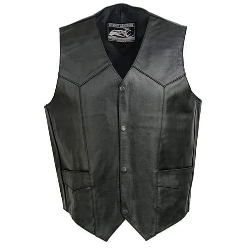 Event Leather EL5310 Black Motorcycle Leather Vest for Men - Riding