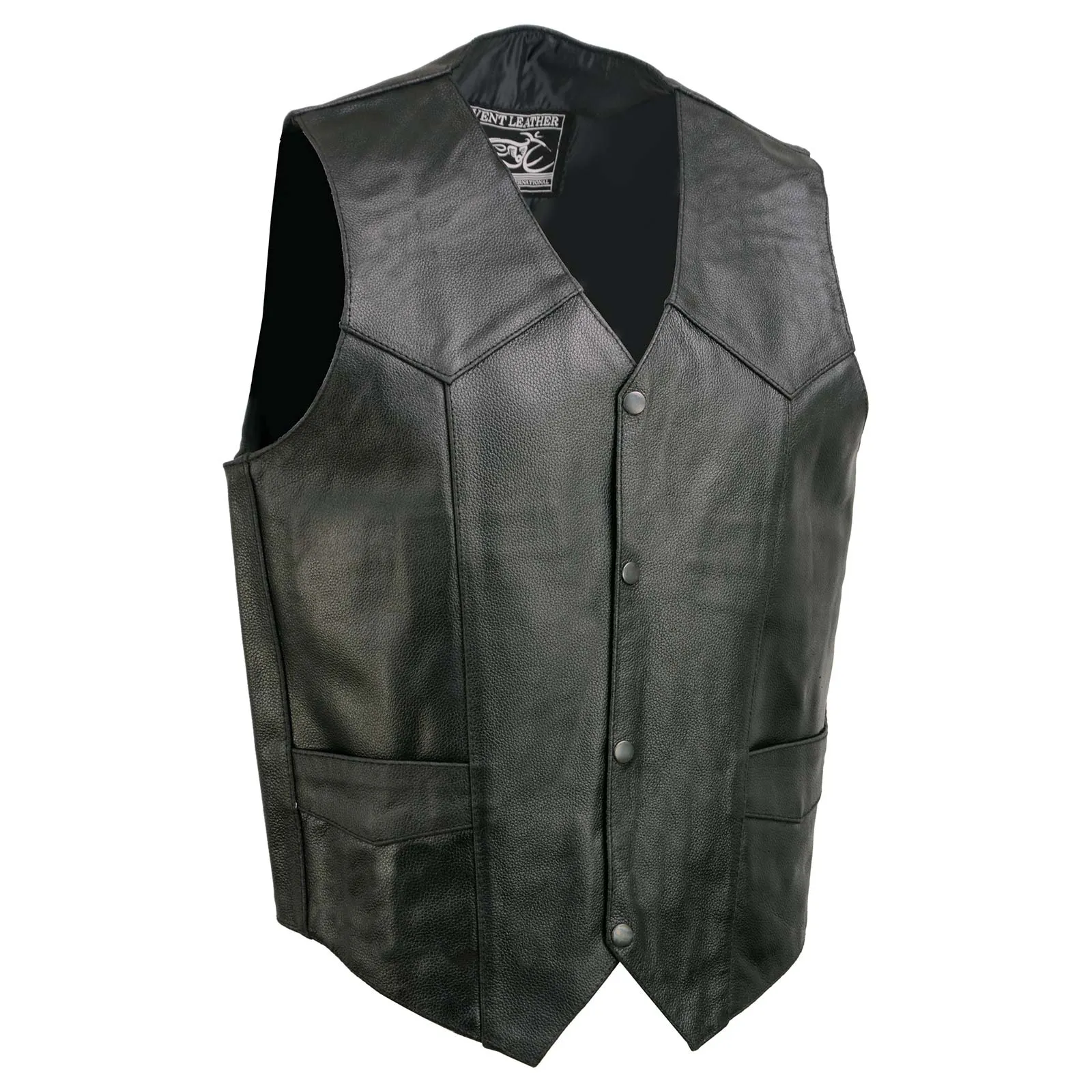 Event Leather EL5310 Black Motorcycle Leather Vest for Men - Riding