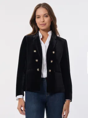 Faux Double Breasted Jacket, Velvet