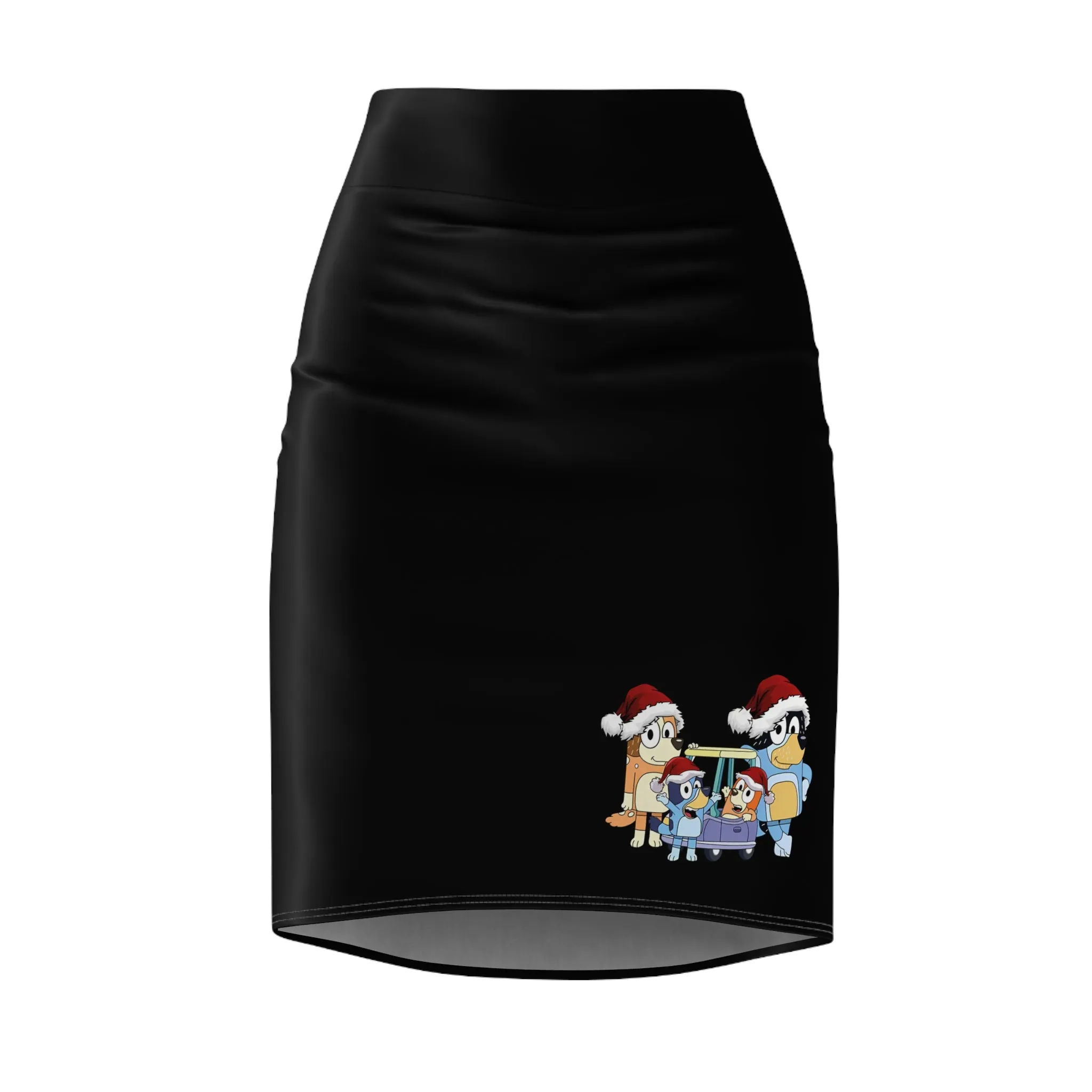 Festive Cartoon Print Women's Pencil Skirt - Holiday Cheer