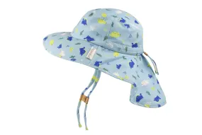 FlapJack Kids UPF50  Sun Hat with Neck Cape - Dinosaur