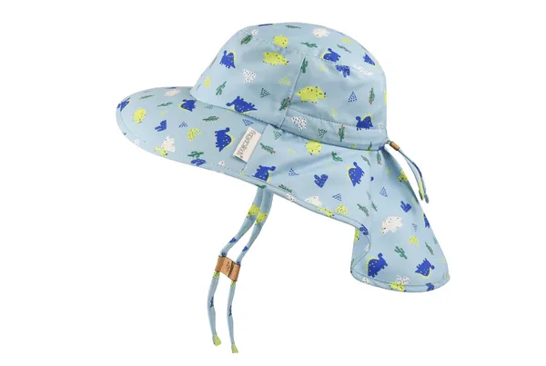 FlapJack Kids UPF50  Sun Hat with Neck Cape - Dinosaur