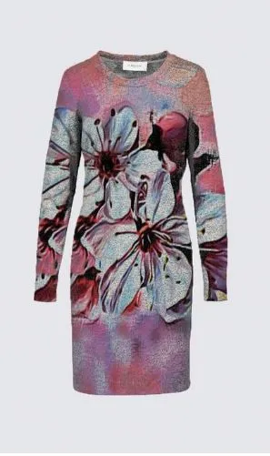 Floral Embosses: Pictorial Cherry Blossoms 01-01 Designer Sophia Dress