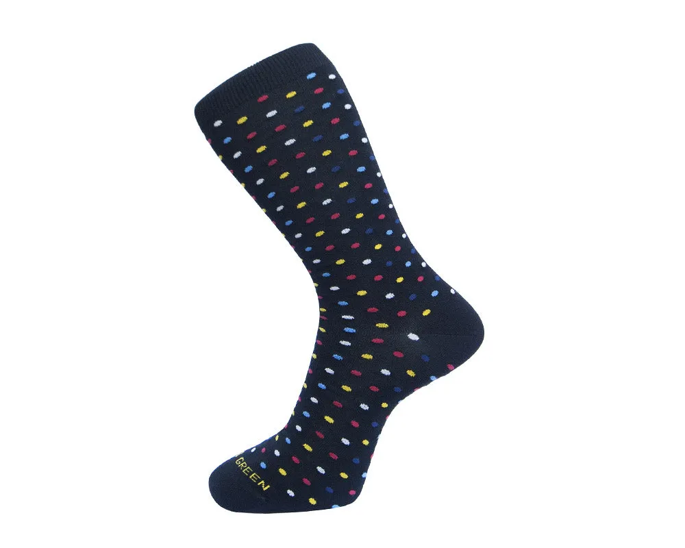 Fortis Green Men's Socks in Black Microdots