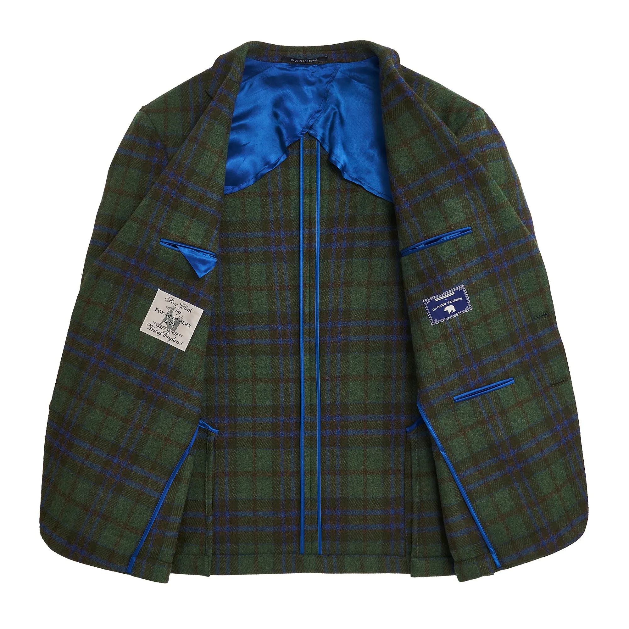 Fox Brothers Forest/Marina Plaid Sport Coat - Dark Forest