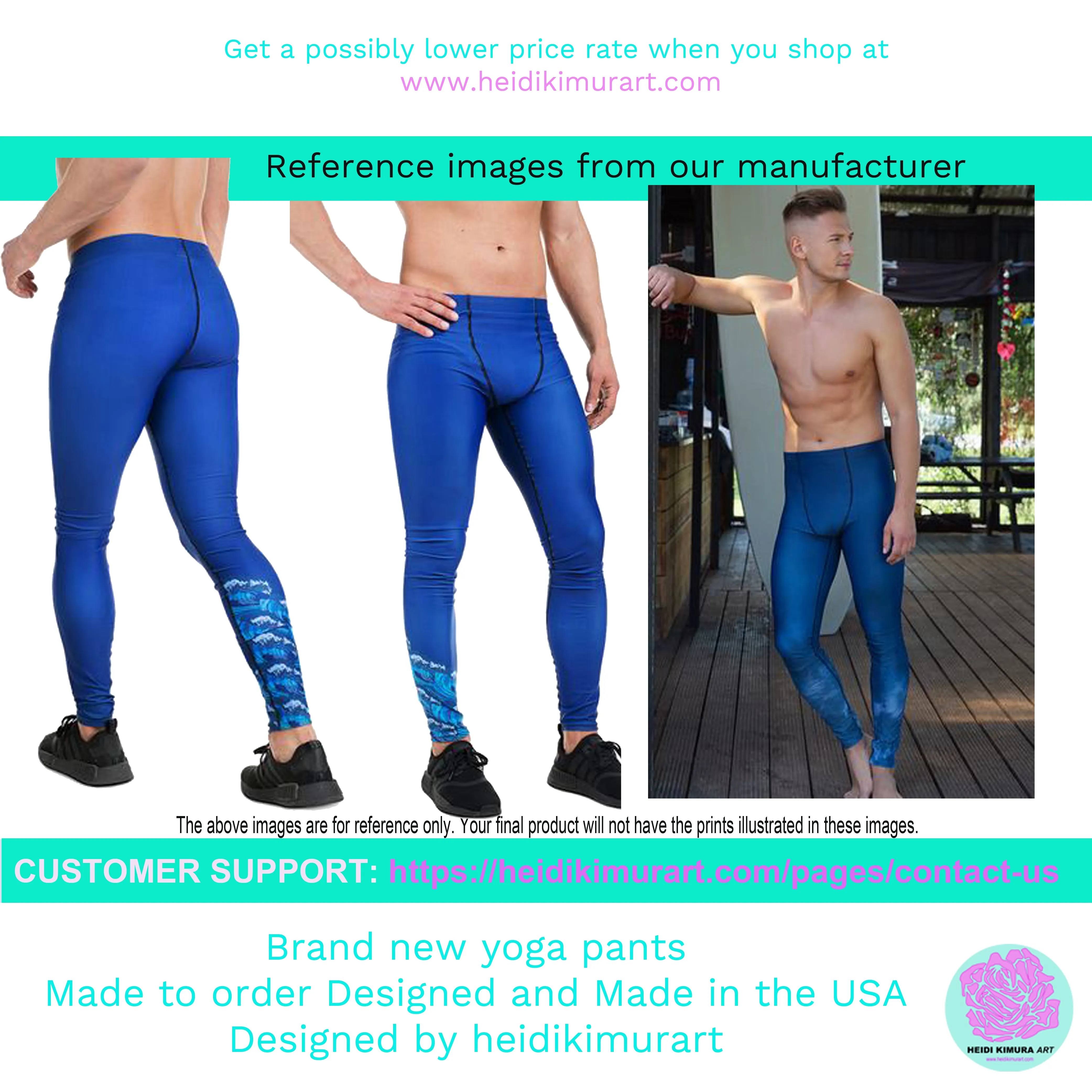 Free Flying Bird Print Men's Yoga Pants Running Tights Leggings- Made in USA/ Europe