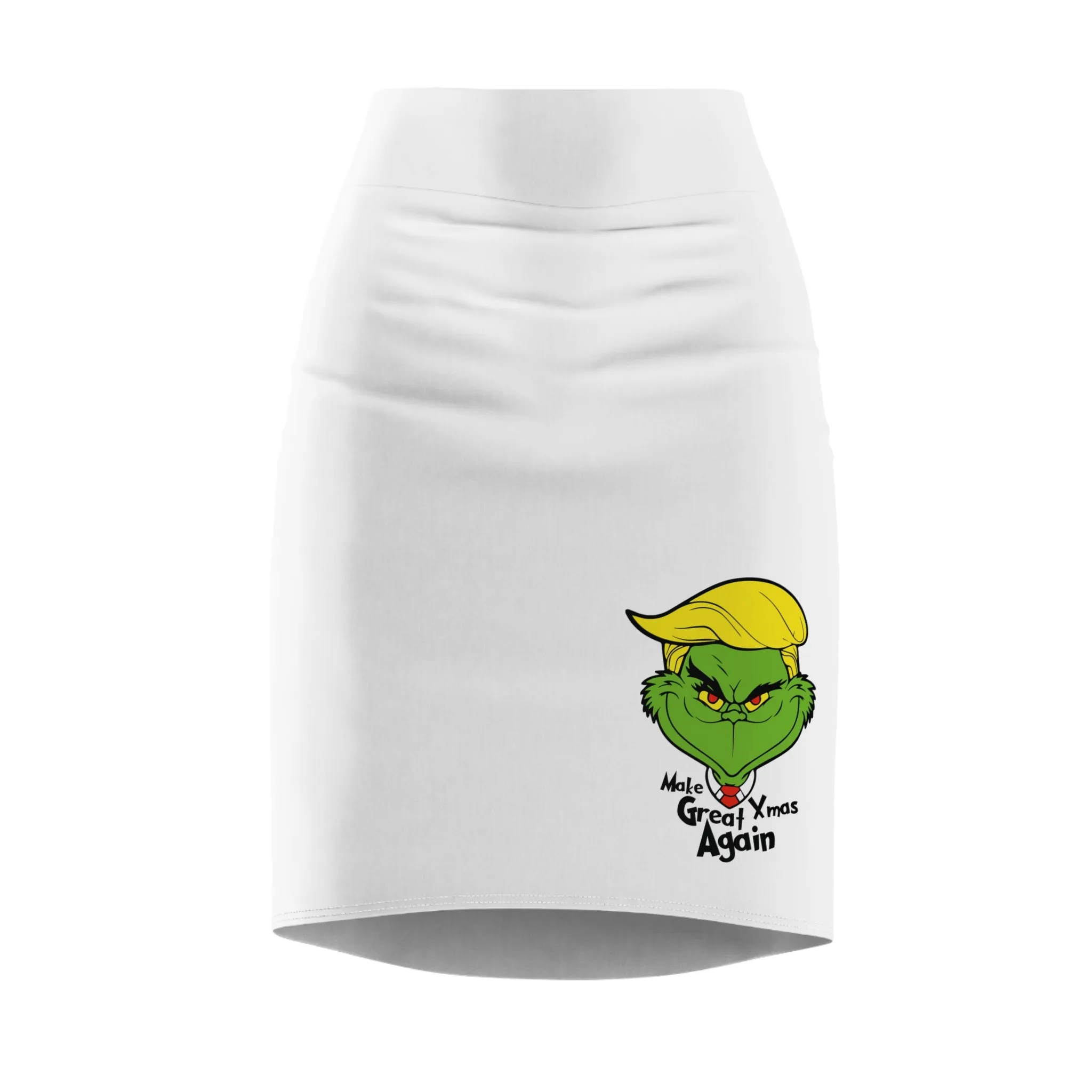 Funny Holiday Women's Pencil Skirt - "Make Grinchmas Great Again"