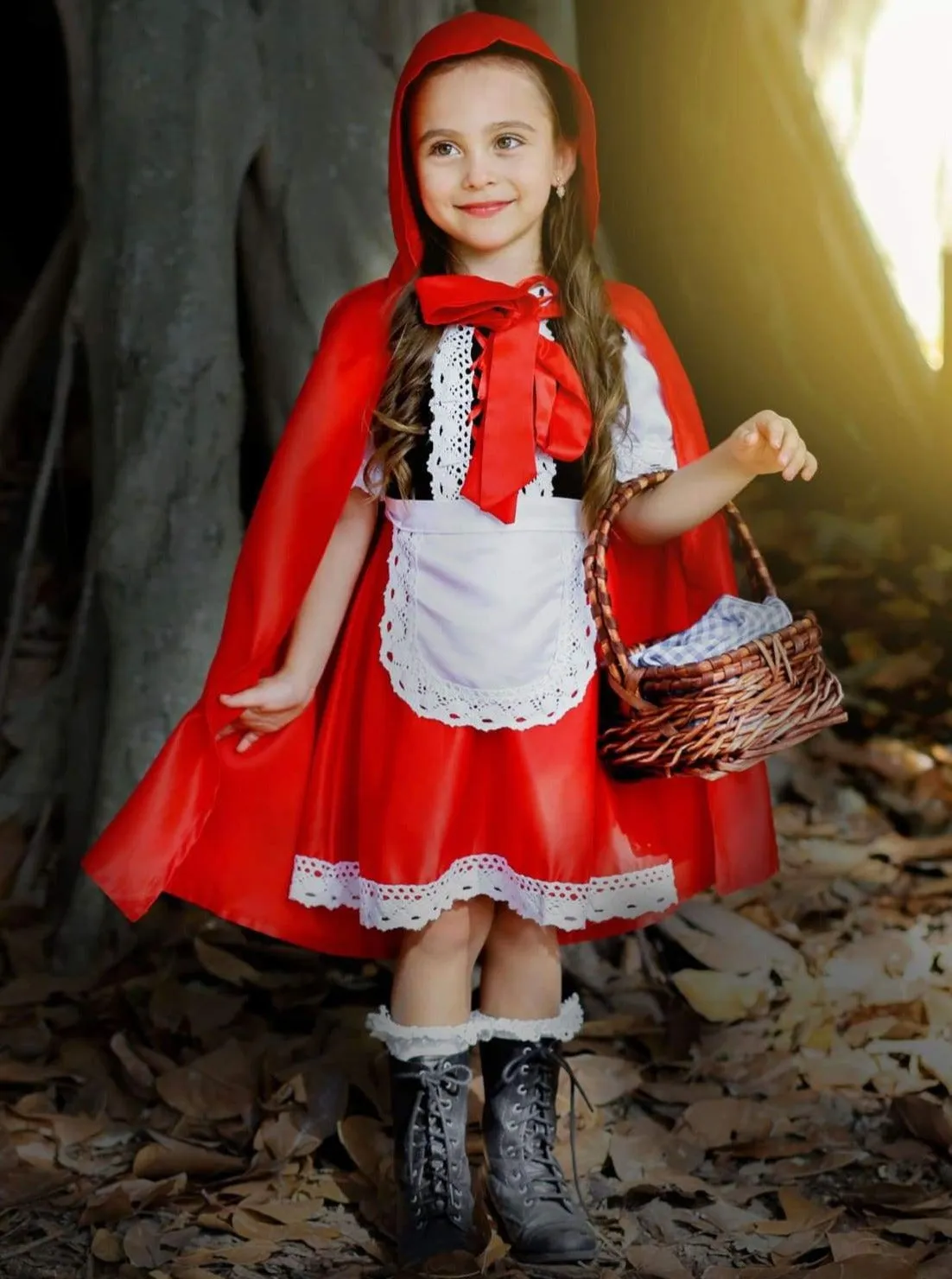 Girls Deluxe Little Red Riding Hood Inspired Halloween Costume