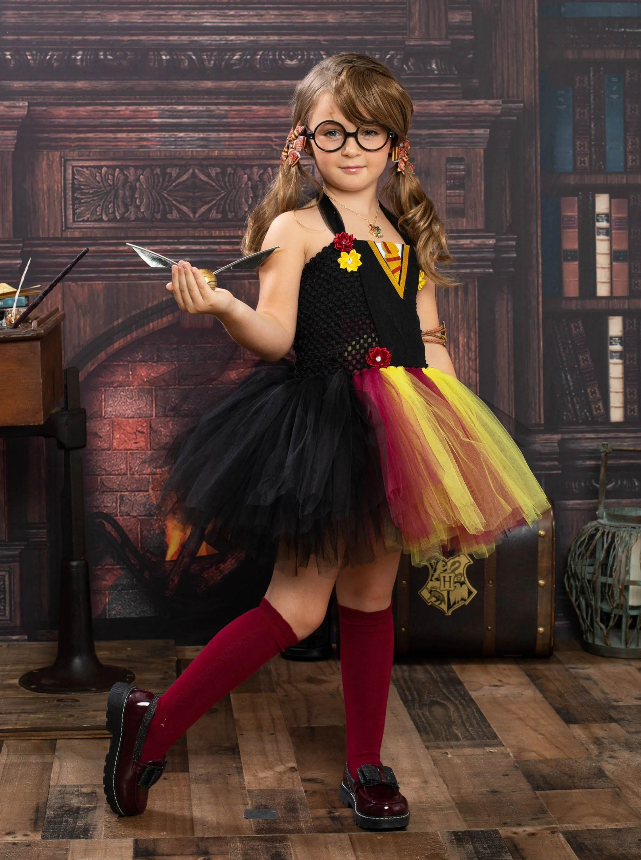 Girls Harry Potter Inspired Gryffindor Tutu Dress Costume