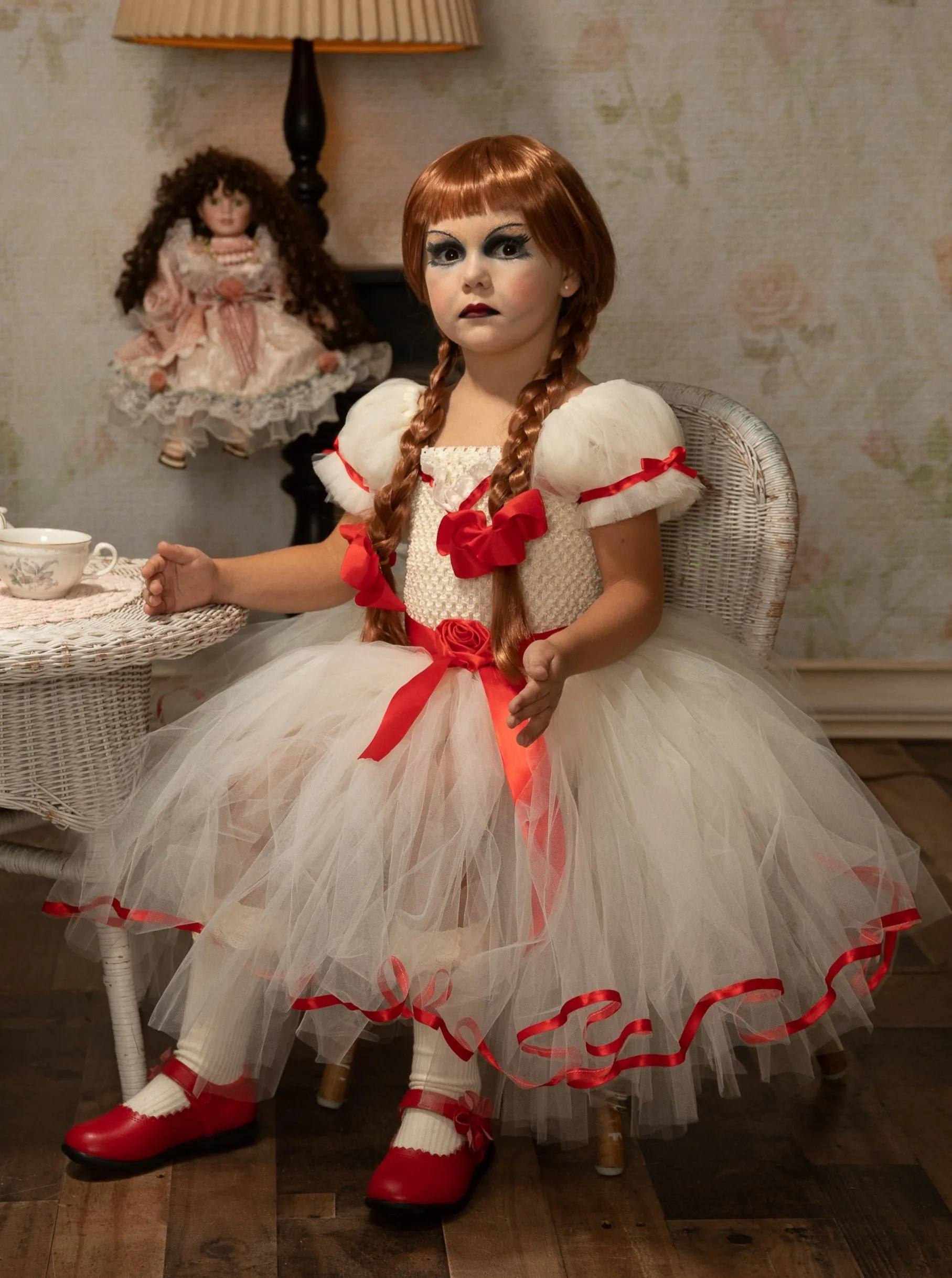 Girls Haunted Annabelle Doll Inspired Tutu Costume Dress