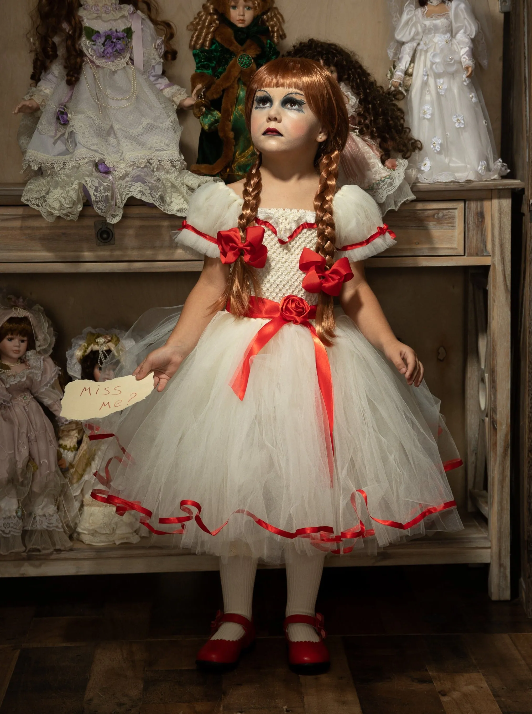 Girls Haunted Annabelle Doll Inspired Tutu Costume Dress