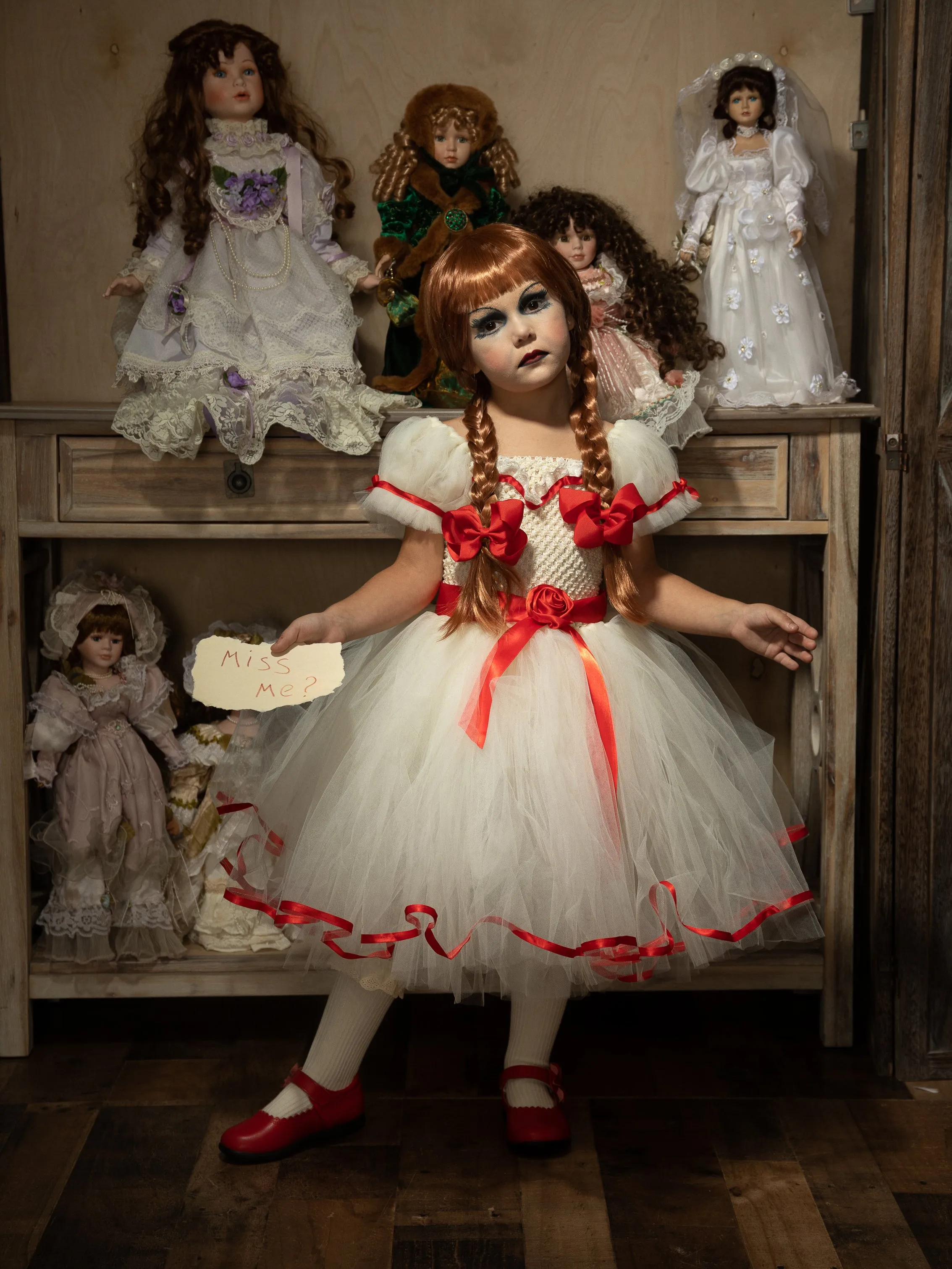 Girls Haunted Annabelle Doll Inspired Tutu Costume Dress