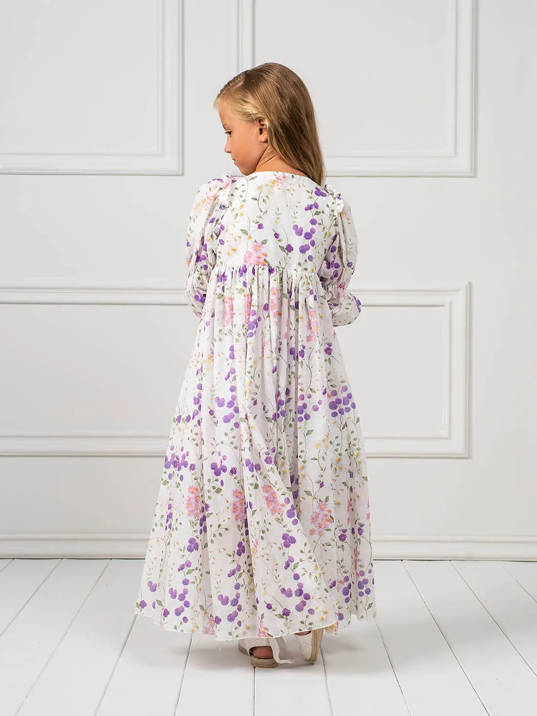 Girls Long Tunic-dress with floral print - ERIN multicolor