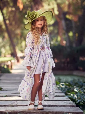 Girls Long Tunic-dress with floral print - ERIN multicolor