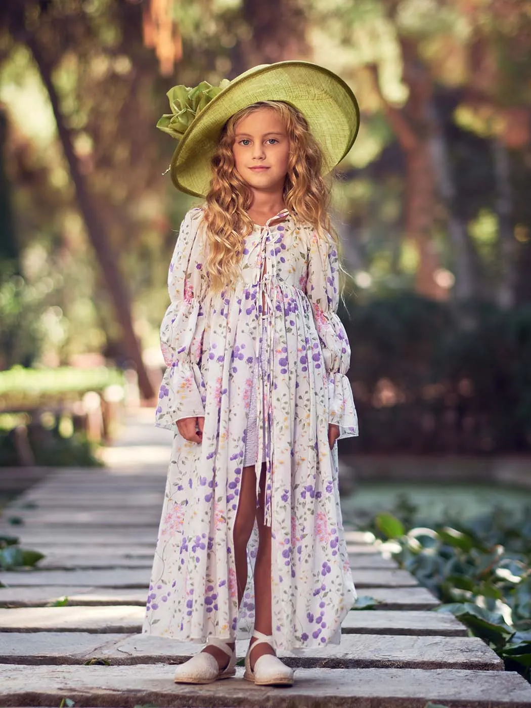 Girls Long Tunic-dress with floral print - ERIN multicolor