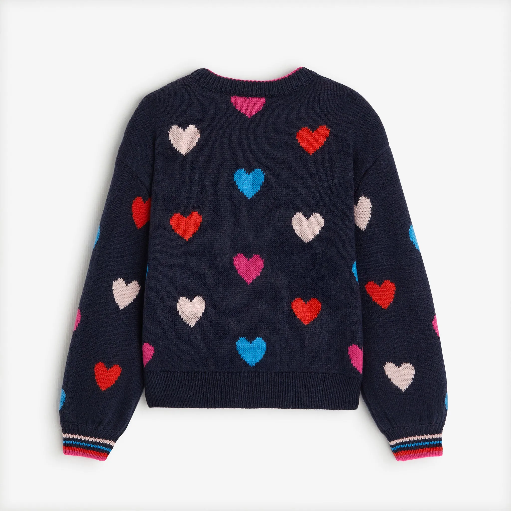 Girls' navy blue knitted sweater