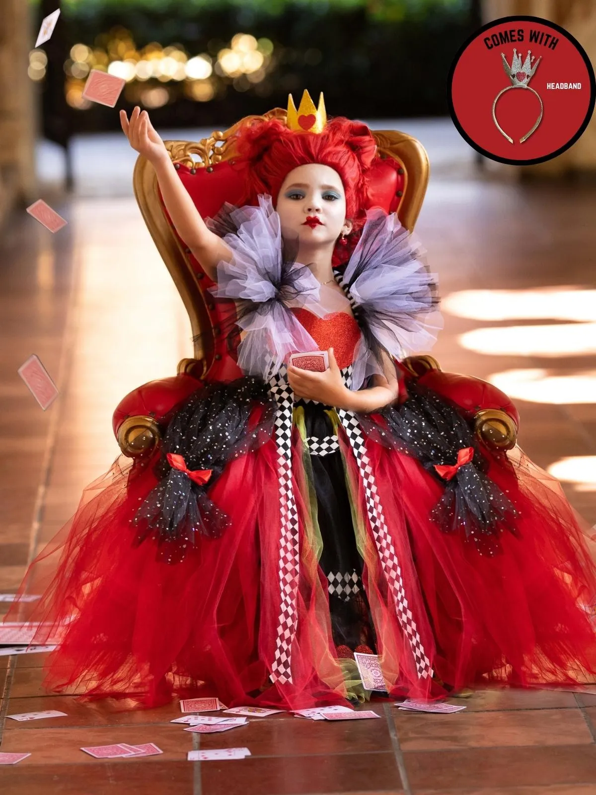 Girls Queen of Hearts Inspired Tutu Costume Dress