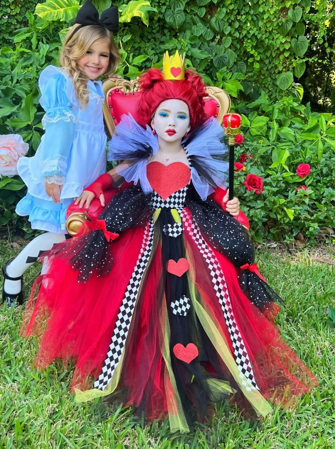 Girls Queen of Hearts Inspired Tutu Costume Dress