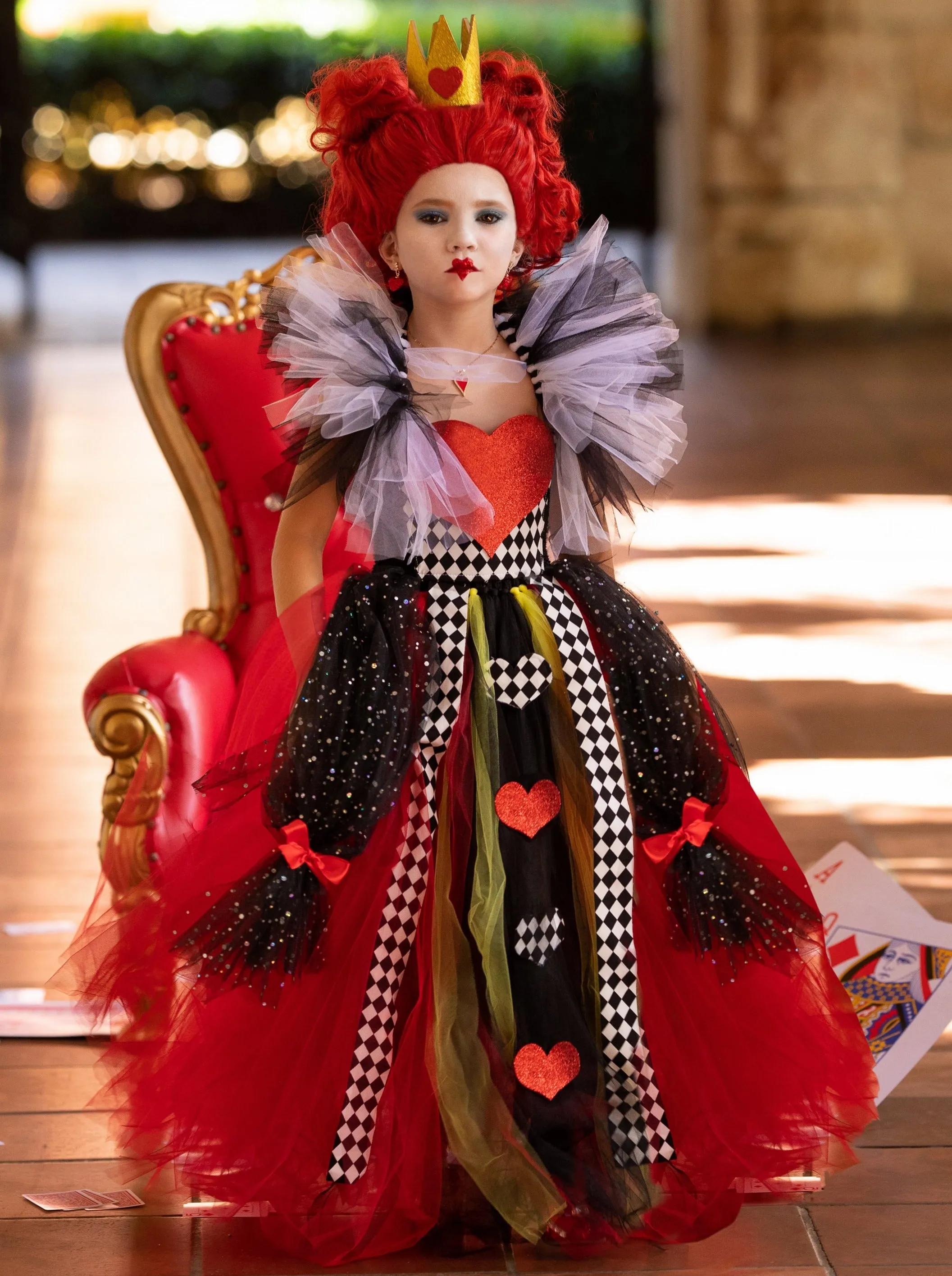 Girls Queen of Hearts Inspired Tutu Costume Dress