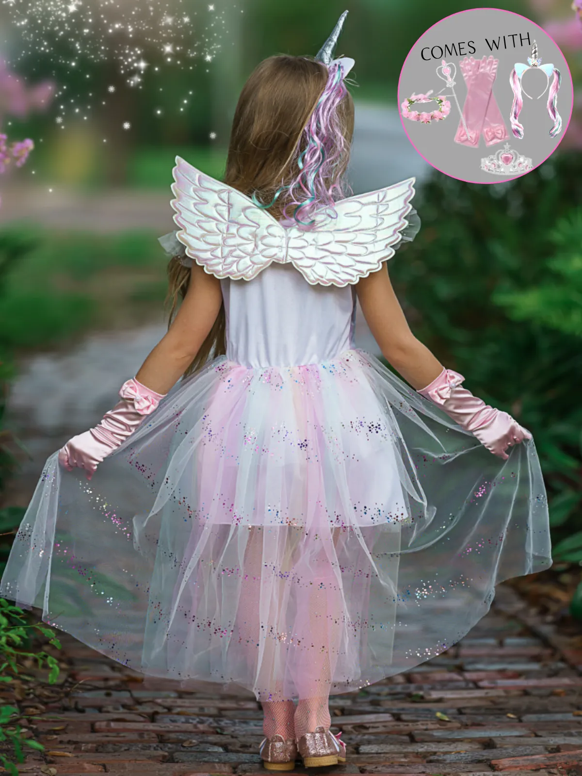 Girls Unicorn Queen Tutu Dress And Accessories Set