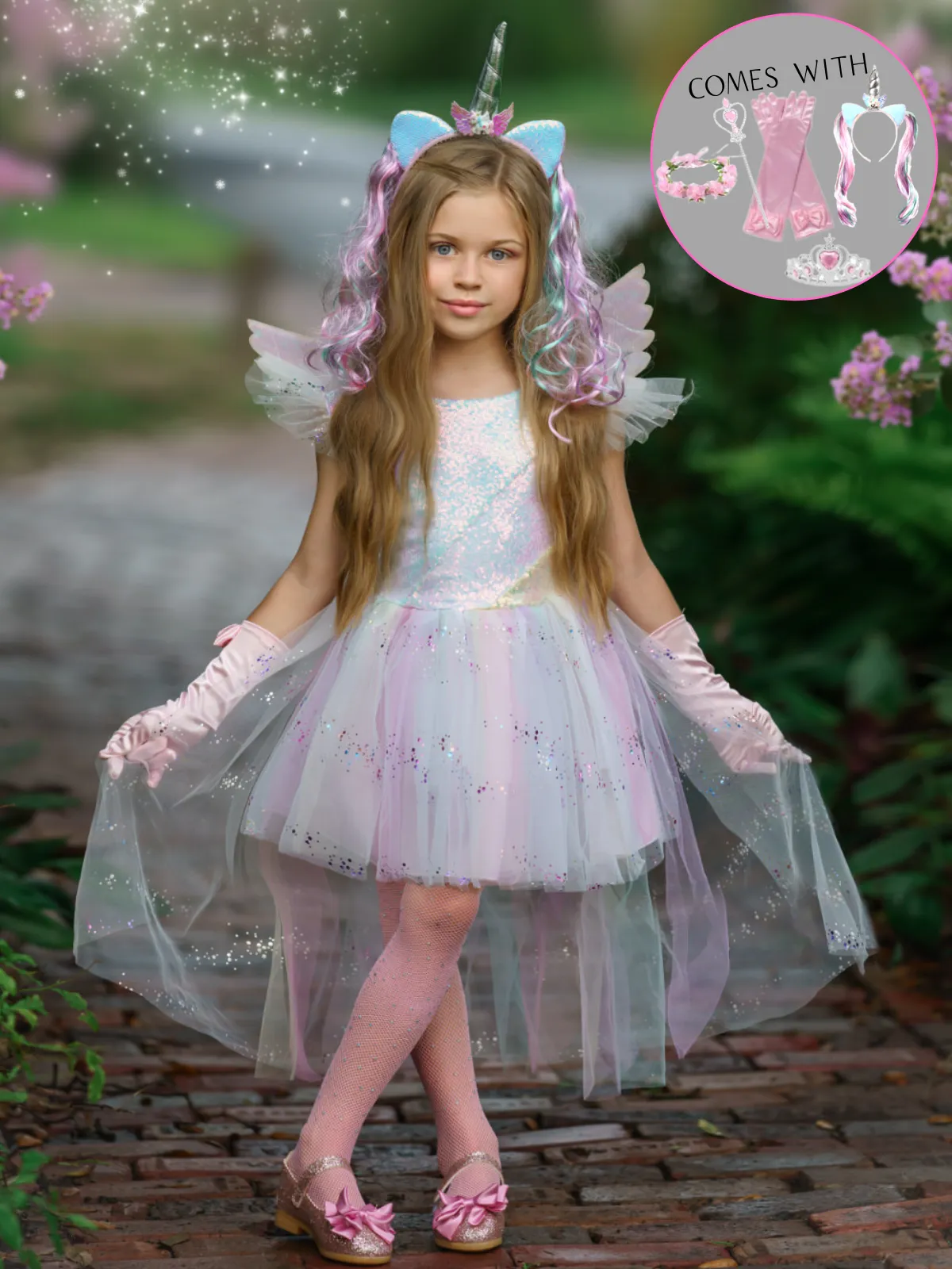 Girls Unicorn Queen Tutu Dress And Accessories Set